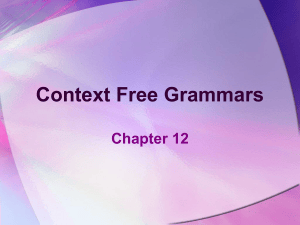 Context Free Grammars Chapter 12
