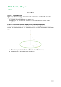 PHY201 Electricity and Magnetism Exam I Problems