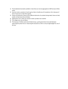 Basic Economic Concepts: Scarcity, Opportunity Cost, Factors of Production