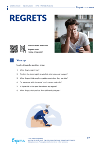 Regrets Lesson Plan for Upper-Intermediate English