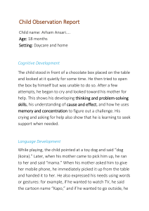 Child Observation Report: Arham Ansari (18 months)