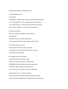 Philippine History Review: Cavite Mutiny, First Mass, Rizal