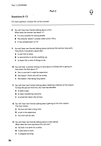 Test 1 Listening Part 2 Questions 8-13