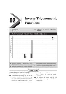 Inverse Trigonometric Functions: CBSE Study Guide