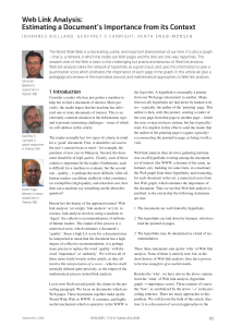 Web Link Analysis: Estimating Document Importance