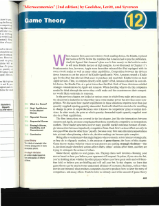 Microeconomics: Game Theory Chapter