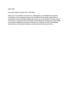 Quick Write: Greek Honor in Epic Poetry