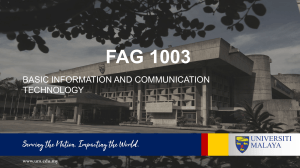 FAG 1003 Basic ICT Course Outline - Universiti Malaya