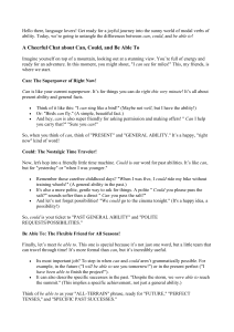 Modal Verbs of Ability: Can, Could, Be Able To