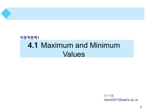 4.1 Maximum and Minimum Values Calculus Notes