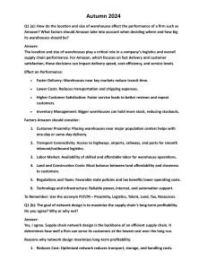 Supply Chain Management Exam Questions & Answers