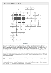 Anti-Abortion Movement Crossword Puzzle