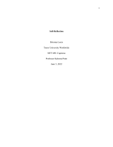 Self-Reflection on MFT 690 Capstone Course