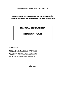 Manual de C&aacute;tedra Inform&aacute;tica II - Universidad Nacional de La Rioja