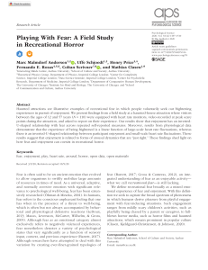 Playing With Fear: Field Study in Recreational Horror