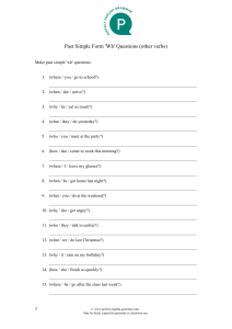 Past Simple 'Wh' Questions Worksheet