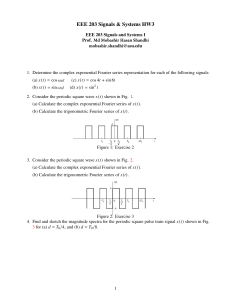 EEE 203 Signals & Systems HW3 Fourier Series Problems