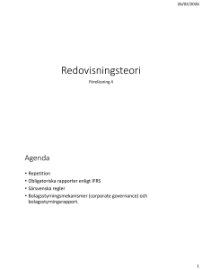 Redovisningsteori F&ouml;rel&auml;sning 4: IFRS och bolagsstyrning