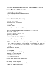 TINFO 320 Final Review: Networks, Ethernet, OS Overview