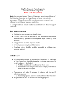 Ling711 Psycholinguistics Oral Presentation Assignment