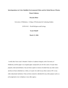 Buddhist Environmental Ethics & Marine Plastic Pollution