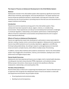 Trauma's Impact on Adolescent Development in Child Welfare