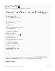 Because I Could Not Stop for Death - Emily Dickinson Poem
