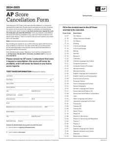 2024-2025 AP Score Cancellation Form