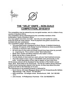 Veld Knife Competition 2018/2019 Entry Form