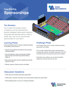 Case Simulation: Sports Sponsorship Sales for the Whales