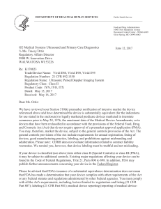 FDA 510(k) Clearance Letter for GE Vivid E80/E90/E95 Ultrasound Systems