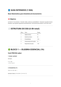 Guia Intensivo de Matem&aacute;tica para Estat&iacute;stica e Econometria