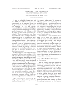 Behavioral Cusps: Model for Selecting Target Behaviors