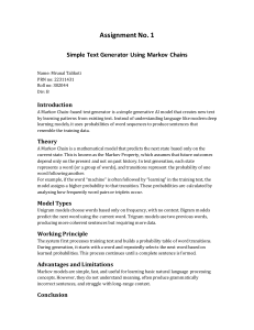 Simple Text Generator Using Markov Chains Assignment