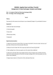 Heat Exchanger Analysis and Design Assignment