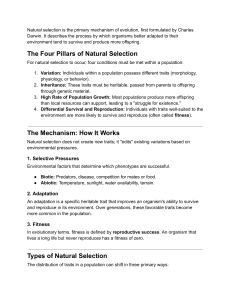 Natural Selection: Mechanism of Evolution