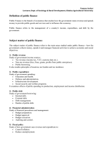Public Finance: Definition, Subject Matter, and Importance