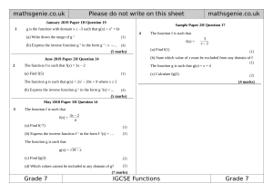 IGCSE Functions Practice Questions