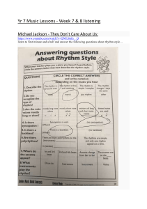 Yr 7 Music Lessons Week 7 & 8 Rhythm Worksheet
