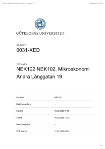 NEK102 Mikroekonomi Tentamen