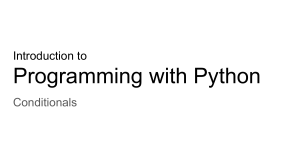 Introduction to Python Programming: Conditionals