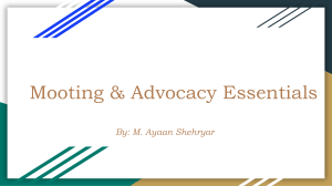 Mooting & Advocacy Essentials: A Guide for Law Students