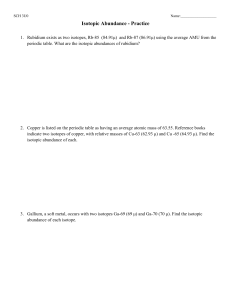 Isotopic Abundance Practice Worksheet - Chemistry Problems