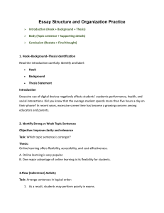 Essay Structure & Organization Practice
