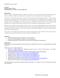 MEDI5030: Opioid Agonists & Antagonists Lecture Notes
