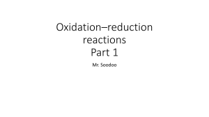 Oxidation-Reduction Reactions Part 1