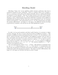 Hotelling Model: Linear City Competition & Nash Equilibrium