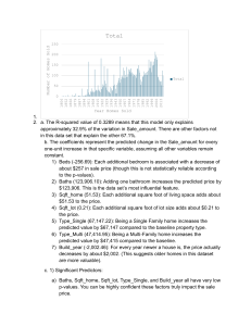Real Estate Regression Analysis: Home Sale Price Predictors