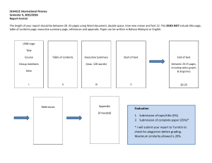SEU421E International Finance Report Format Guidelines
