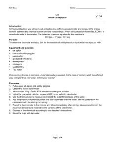 Molar Enthalpy Lab Worksheet